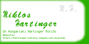 miklos hartinger business card