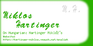miklos hartinger business card